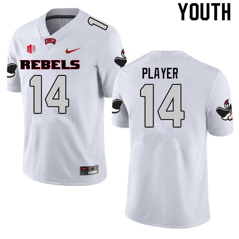 Youth #14 Tyson Player UNLV Rebels College Football Jerseys Sale-White - Click Image to Close